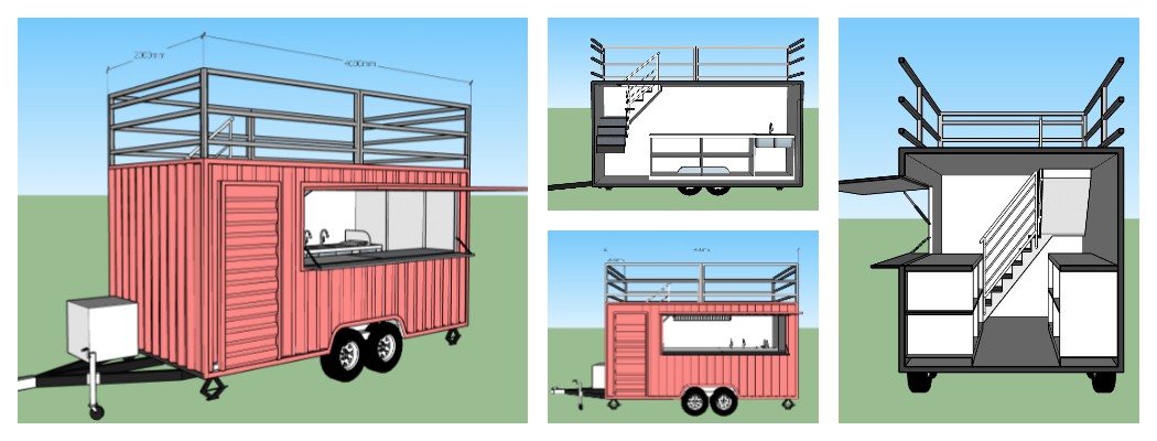 shipping container food trailer design